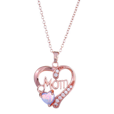 

Fashion Charm MotherDay Gift for Mom Friend Red Crystal Heart Necklace Pendant