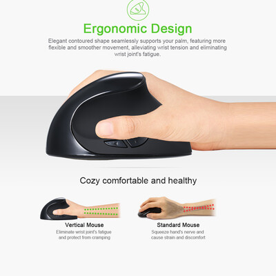 

Optical Vertical Mouse Ergonomic Wired Mouse USB Mice 5 Button for PC LaptopWhite