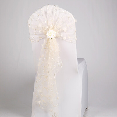 

Chair Sash Bow Elastic Chair Ribbon Back Tie Bands Flower for Wedding Party Ceremony Banquet