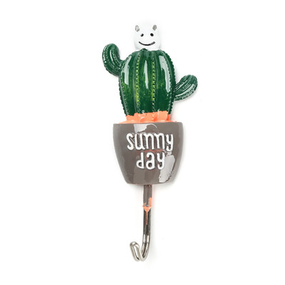 

Cactus Pot Design Decorative Wall Hooks Door Bath Storage Hooks Towel Hook Hanger Pack of 5