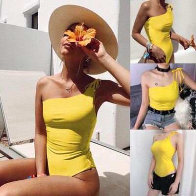 

Starmoon Sexy Womens Wear Sleeveless Solid Turtleneck top Jumpsuit Bodysuit Blouse