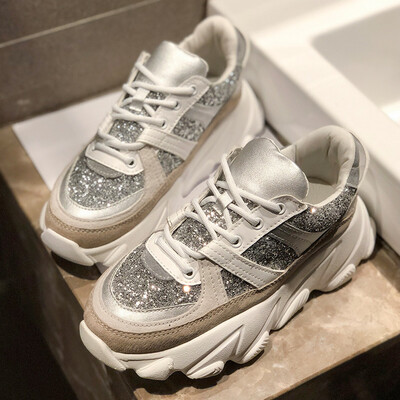 

Super Fire Torre Shoe Girl Spring Korean Harajuku ulzzng Joker Heavy Bottom Sequin Shoe Tide