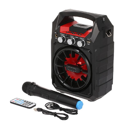 

Wireless Bluetooth Speakers 15W Outdoor Karaoke Speaker Handheld Wireless Microphone FM Radio TF Card AUX IN U Disk Music Player O