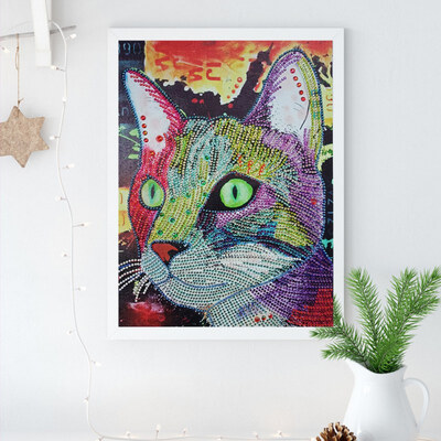 

Colorful Animal pattern 30 x 40cm 5D DIY Special Shaped Diamond Painting Cross Stitch Crystal Rhinestone Embroidery Picture