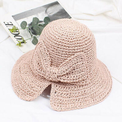 

SUNSIOM Fashion Women Girls Boho Straw Summer Beach Sun Hat Bow Foldable Beach Cap