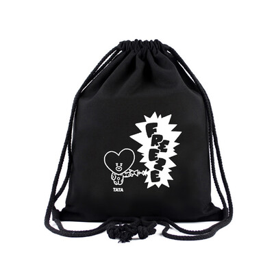 

CAR-TOBBY New Fashion Kpop BTS Top Fashion Unisex Canvas Drawstring Beam Port Backpack Shopping Bag Travel Bag