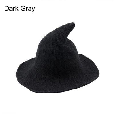 

Witch Hat Diversified Along The Sheep Wool Cap Knitting Fisherman Hat Female Fashion Witch Pointed Basin Bucket for Halloween
