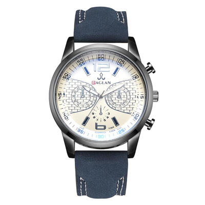

Creative Dial Business Analog Quartz Watches Men Leather Strap Wristwatch