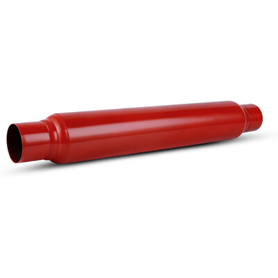 

Racing Exhaust Muffler 25" Inlet 25" Outlet 23inch Overall Red Stainless Steel