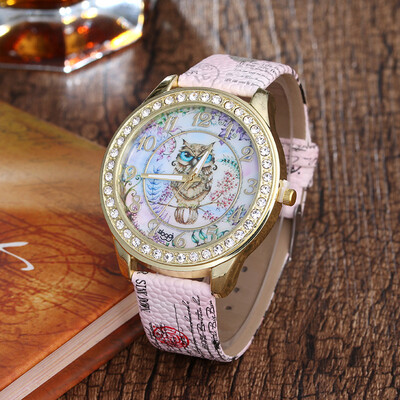 

Xianlejiao Sloggi Bohemian style digital diamond cartoon owl quartz watch hot sale explosion