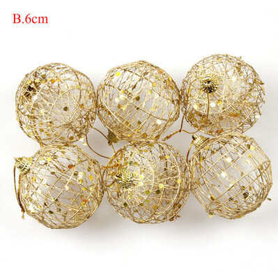 

6Pcs Glitter 56cm Christmas Tree Hollow Out Balls Xmas Tree Gold Ball Decorations Christmas Ornaments Party Wedding Home Decor