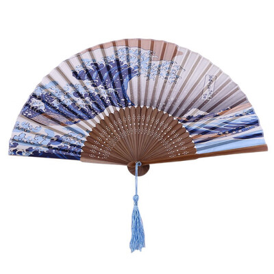 

Chinese Fan Folding Hand Held Fan Silk Fan Bamboo Ukiyo-e Art Prints Pocket Fan Party Supply