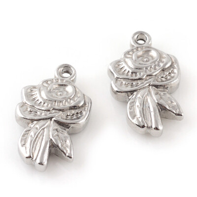 

304 Stainless Steel Pendants Flower Stainless Steel Color 175x105x35mm Hole 15mm