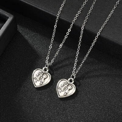 

New Design Footprint Heart I Love You Nevckalce Silver Chain Necklace Pendant For Women Men Romantic Couple Statement Jewelry