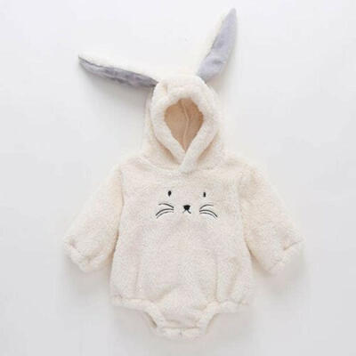 

Newborn Infant Baby Girl Boy Fuzzy Cat Hooded Rompers Jumpsuit Outerwear Outfits