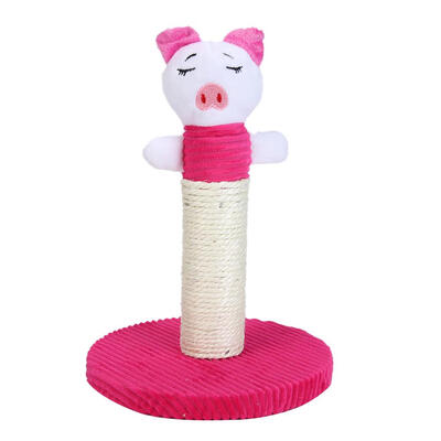 

Cute Plush Animal Sisal Cats Scratch Board Cat Tree Tower with Ring Paper