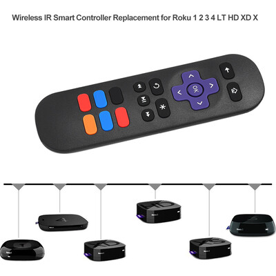 

Streaming Media Player Remote Control Wireless IR Smart Controller Replacement for Roku 1 2 3 4 LT HD XD  Black