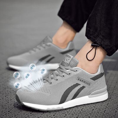 

2019 new mens shoes Korean version of the trend of summer breathable wild mesh flying woven casual shoes mens summer sports shoes