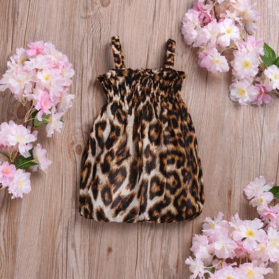 

Fashion Newborn Toddler Baby Girl Leopard Suspender Skirt Dress Sundress Outfit Clothes