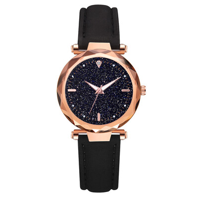 

Korean style simple student watch cross-border explosion models full of stars dial pu belt ladies watch
