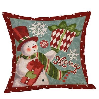

〖Follure〗Christmas Christmas Snowman Cushion Cover Throw Pillow Case Sofa Bed Home Decor