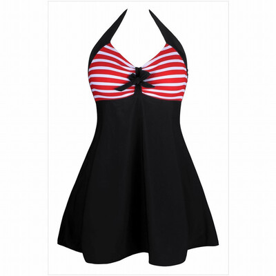 

Strapless straps boxer briefs multi-color one-piece swimsuit
