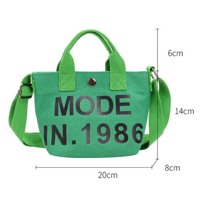 

Children Canvas Shoulder Bag Child Letter Print Tote Small Casual Messenger Bag Korea Style Kids Handbags YJ