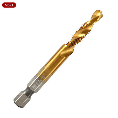 

〖Follure〗1PCS Hex Shank Titanium Plated Screw Thread Drill Bits Set Compound Tap M3