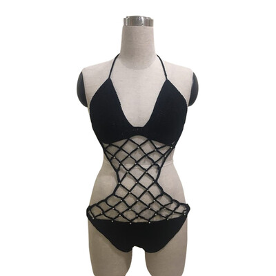 

Roseonmyhand Sexy Swimwear Women Bikini Set Swimsuit Crochet Beach Cover Up Fishnet Sarong