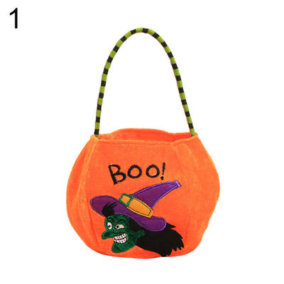 

Halloween Pumpkin Witch Treat or Trick Candy Hand Bag Storage Pouch Party Decor