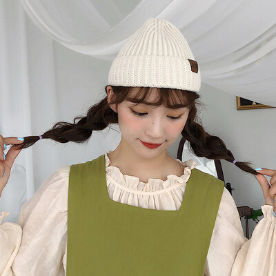 

Ins hats women autumn&winter womens&winter dome-cap Korean-style black-and-white-cap street-cold-hat male