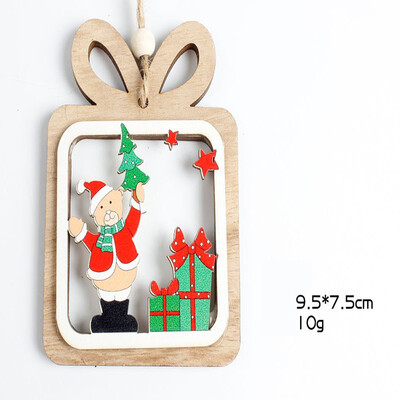 

FUNNYBUNNY Christmas Hanging Ornaments Wooden Snowman Santa Bells Xmas Embellishments Gift Tag