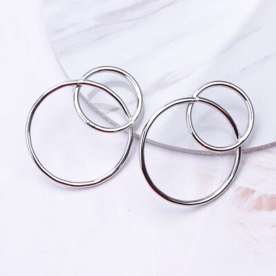 

New Fashion Exaggerated Big Circle Round Drop Earrings for Women Studs Gold Color Earring Club Party Jewelry Punk oorbellen