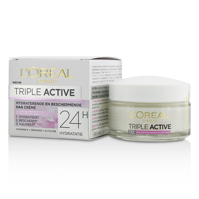

LOREAL - Triple Active Multi-Protective Day Cream 24H Hydration - For Dry Sensitive Skin 50ml17oz