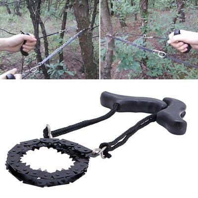 

Camping Hiking Emergency Survival Hand Tool Gear Pocket Chain Saw ChainSaw Black