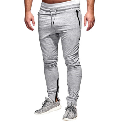 

Gobestart Fashion Mens Zipper Patchwork String Cotton Casual Sweatpants Drawstring Pant