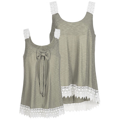 

Nomeni Women Lace Patchwork Sleeveless Cute Floral Blouse Top Crop Tunic Tank Vest BKL
