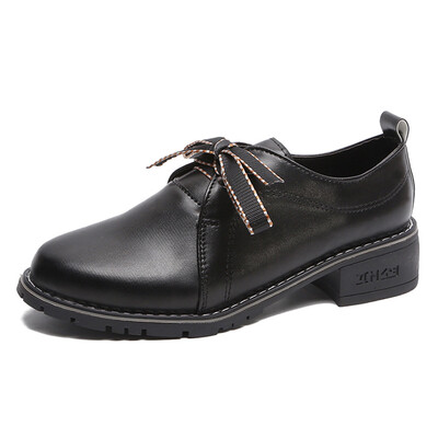 

Little Leather Shoes Female English Wind Year Spring Female Shoes Korean Version of Baitao Students Rough-heeled Single Shoe Fair