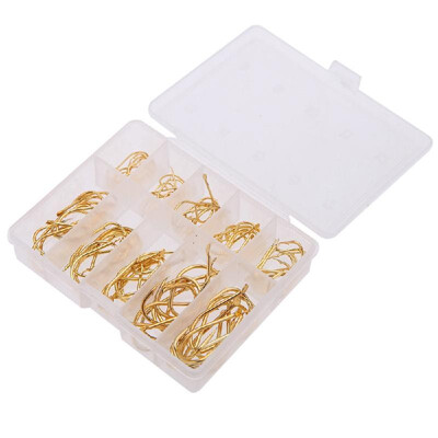 

Golden 100PCS 10 Size Fishing Hooks Sharpened Fishing Needle With Box
