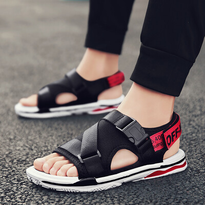 

Men wearing beach shoes outside breathable sandals in summer