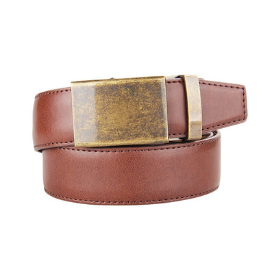 

BPSTAR Mens Automatic Buckle Genuine Leather Mens Ratchet Holeless Belt Business High Quality Mens Real Belt for Pants