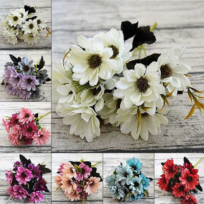 

Wedding Bouquet Silk Daisy 5 Branches Fake Plants Artificial Flowers Home Decor