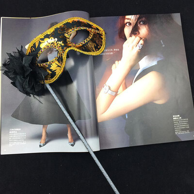 

FUNNYBUNNY Flat Flower Cloth with Side Eyeliner Side Flower with A Stick Mask Halloween Mask Masquerade Masks Party Ball Mask