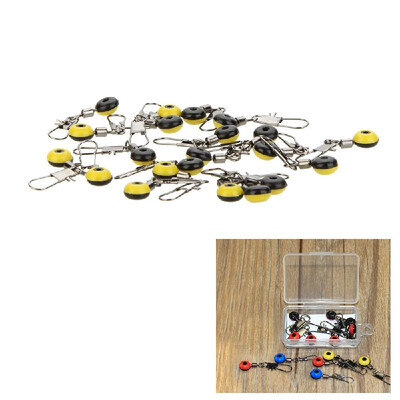 

20Pcs Space Beans Connector Rolling Swivel Fishing Float Accessories Tackle Fishing Supplies with Box Carry