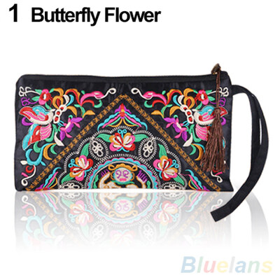 

Women\s Retro Ethnic Embroider Purse Wallet Clutch Card Coin Holder Phone Bag