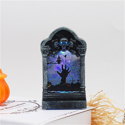 

〖Follure〗Halloween Desktop Decoration Glowing Tombstone Glowing Ornament Home KTV Props