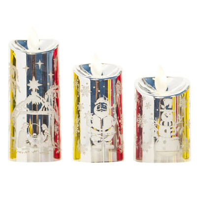 

3Pcsset Small Simulation Candlestick Candle Wind Light Creative Christmas Decor