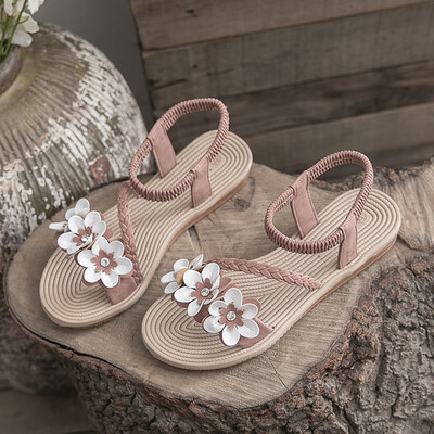 

"Live welfare" fairy wind sandals women 2019 summer new womens shoes Joker beach shoes flat gladiator sandals