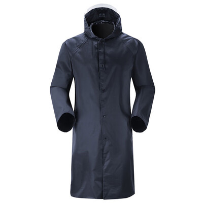 

Mens Long Sleeve Hooded Transparent Raincoat Poncho Long Coat Jacket Waterproof