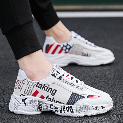 

Ins Super Hot Mens Tide shoes Korean version 100 thick-soled Dad shoes Spring Leisure Sports shoes running shoes graffiti